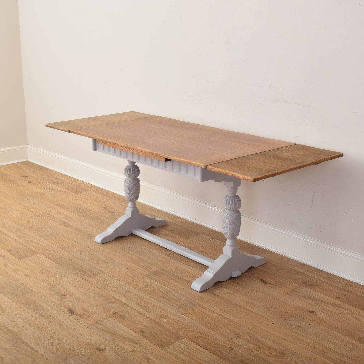Painted Draw Leaf Table And Four Chairs
