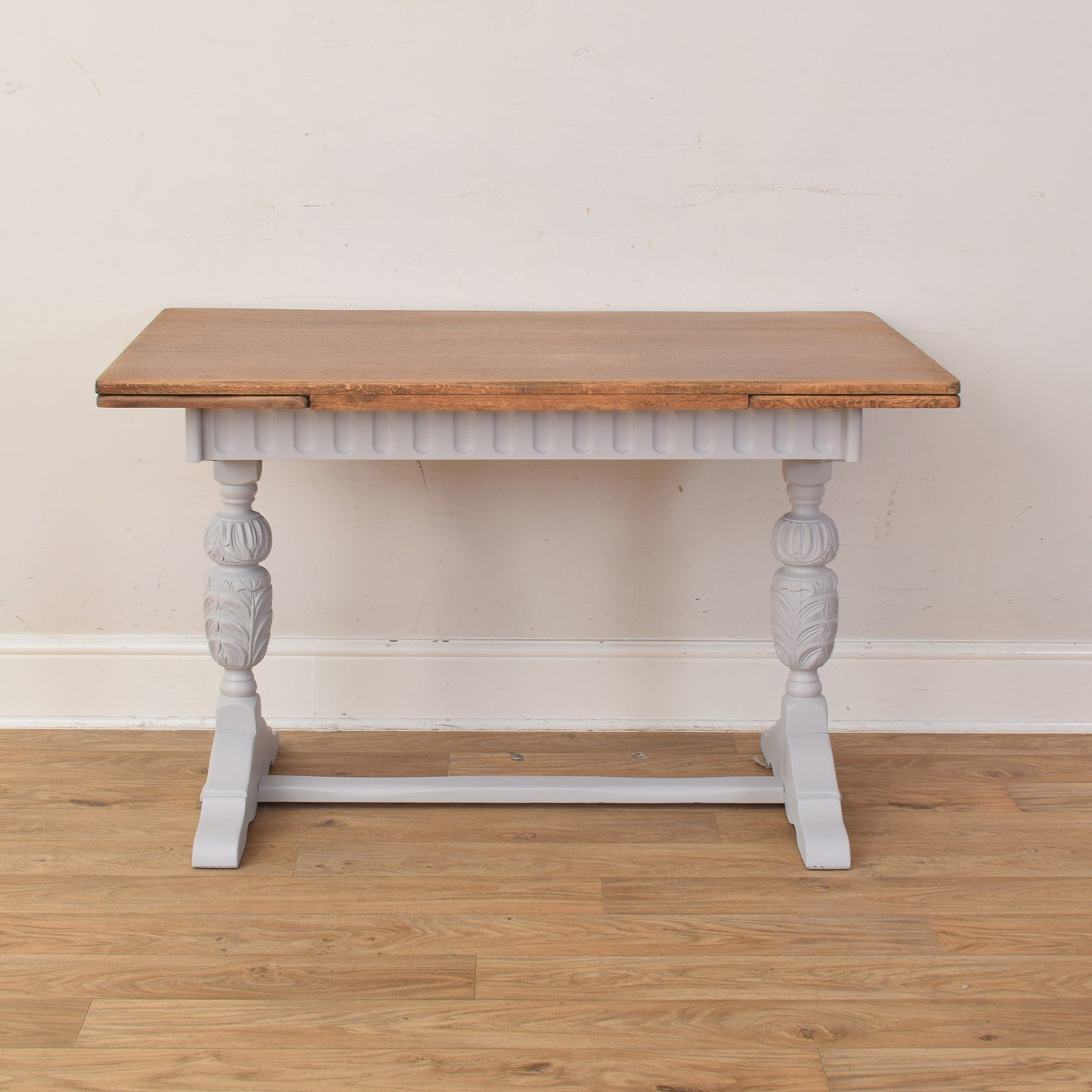 Painted Draw Leaf Table And Four Chairs