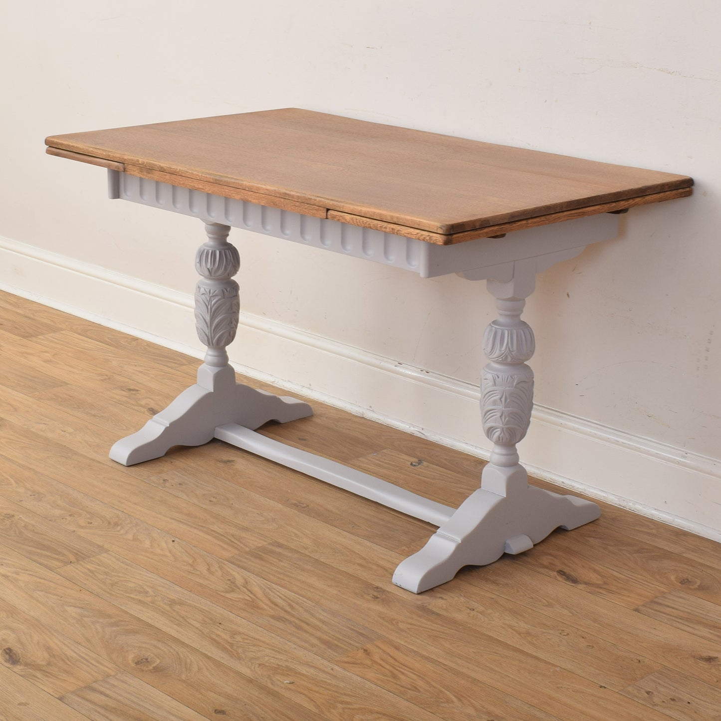 Painted Draw Leaf Table And Four Chairs