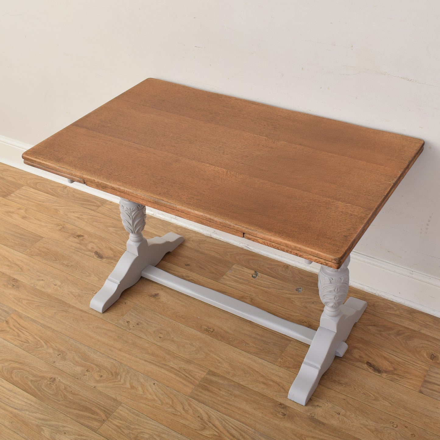 Painted Draw Leaf Table And Four Chairs