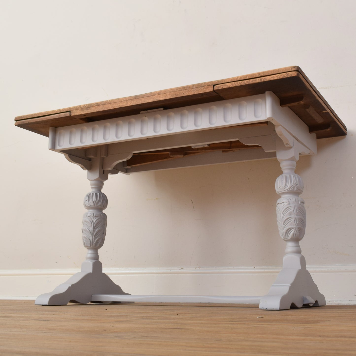 Painted Draw Leaf Table And Four Chairs