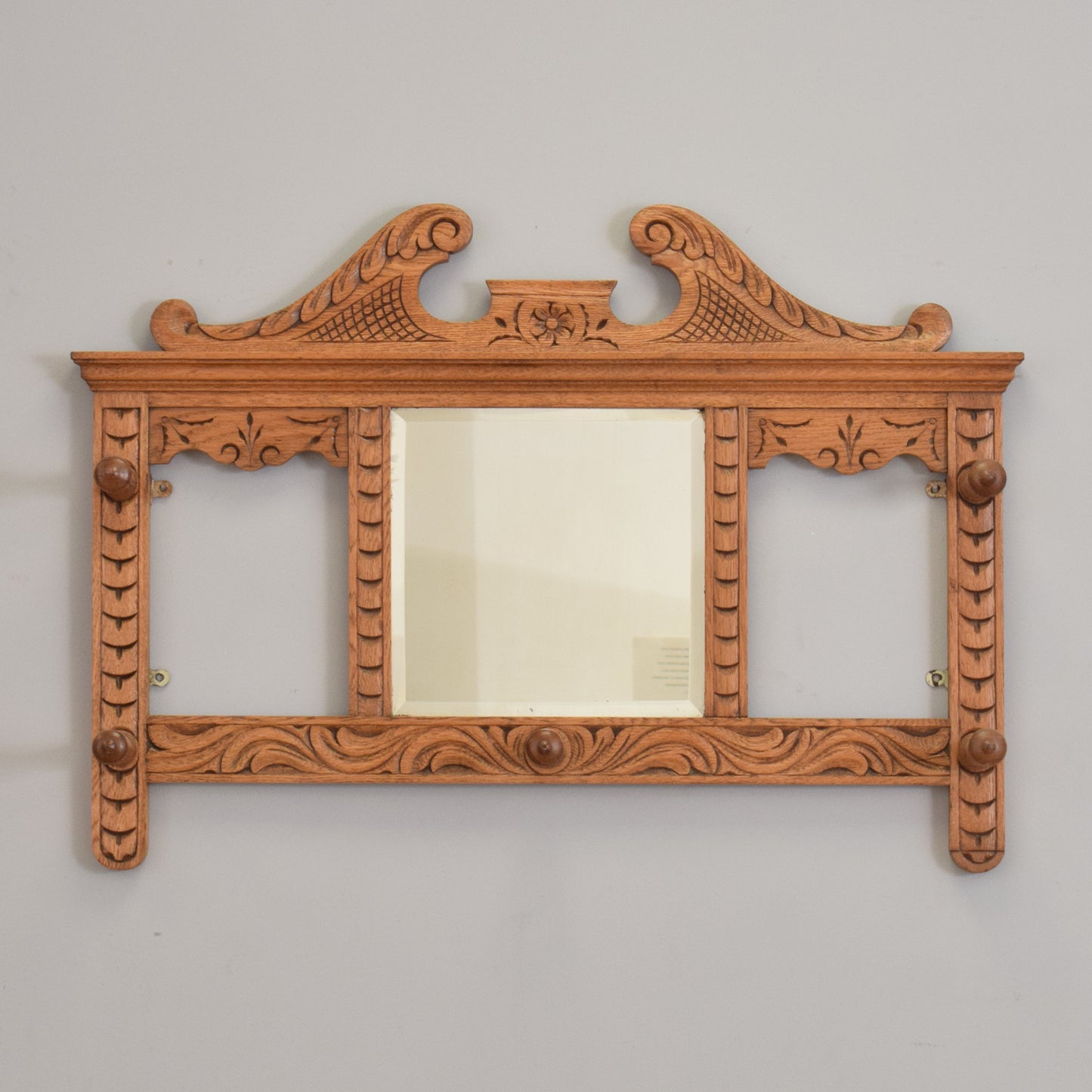 Carved Oak Wall Mirror