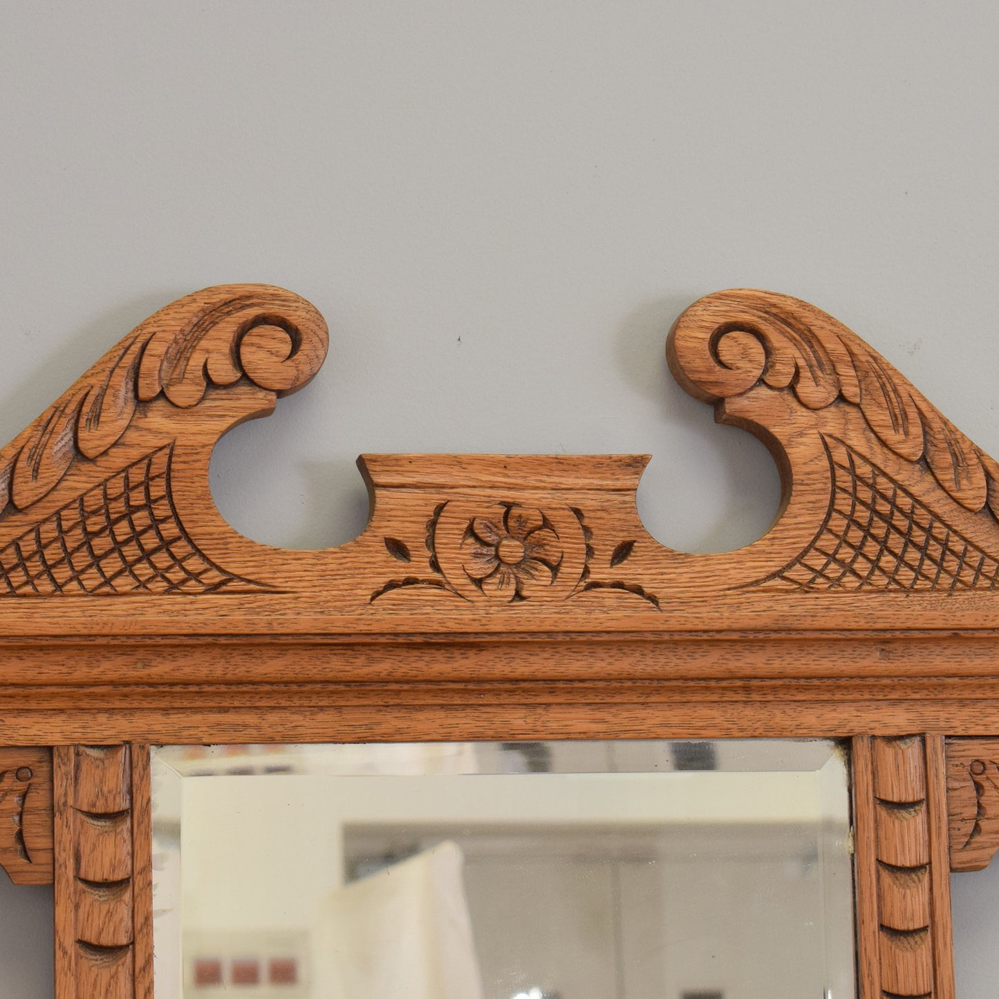Carved Oak Wall Mirror