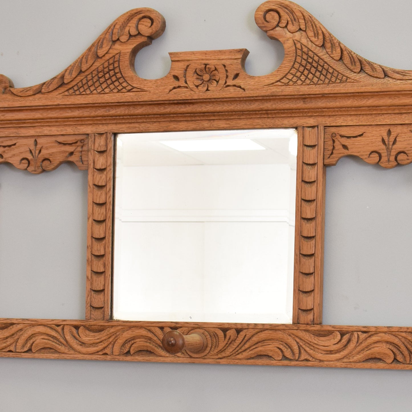 Carved Oak Wall Mirror