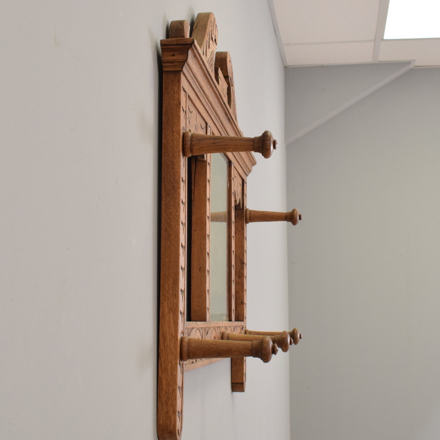 Carved Oak Wall Mirror