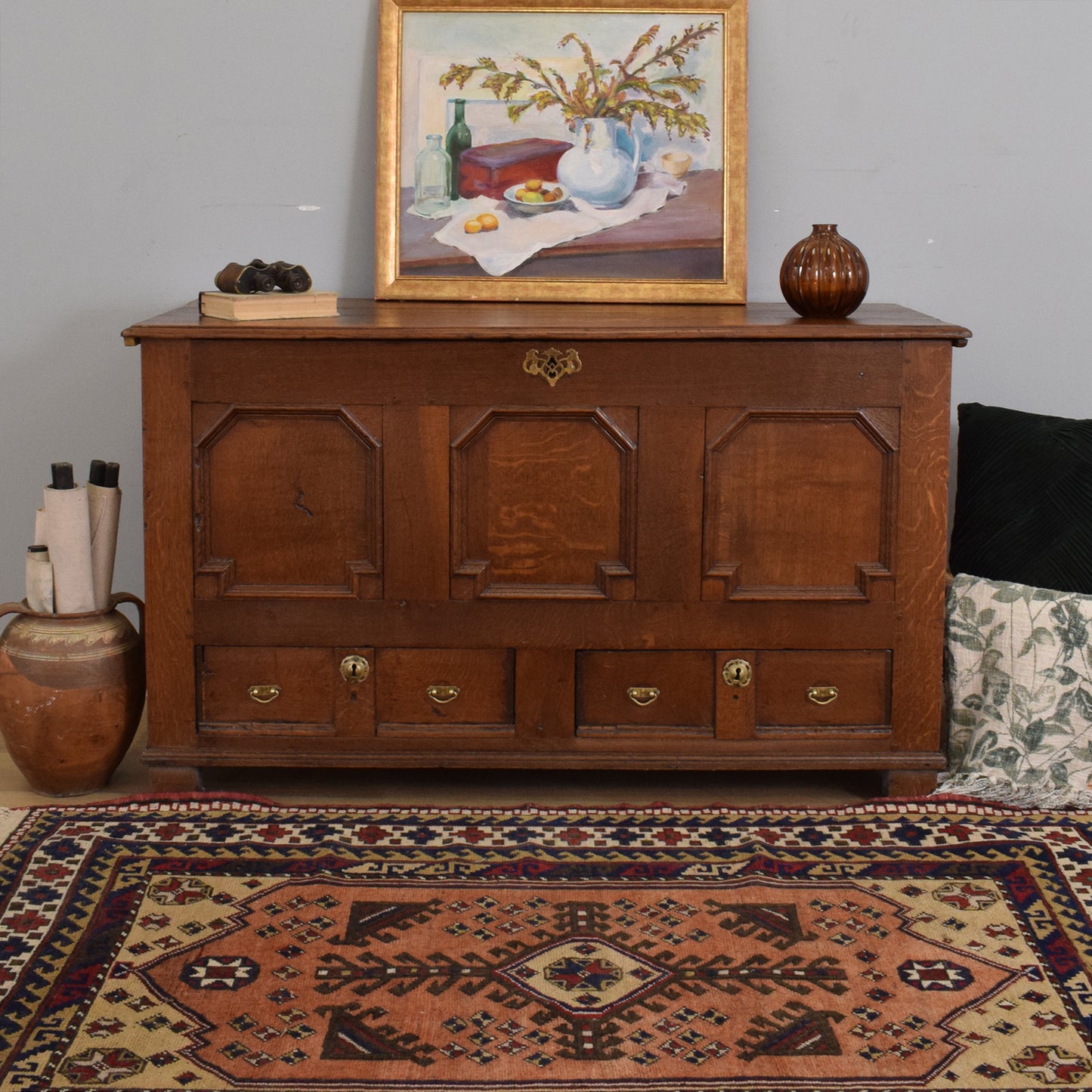 Antique Oak Mule Chest