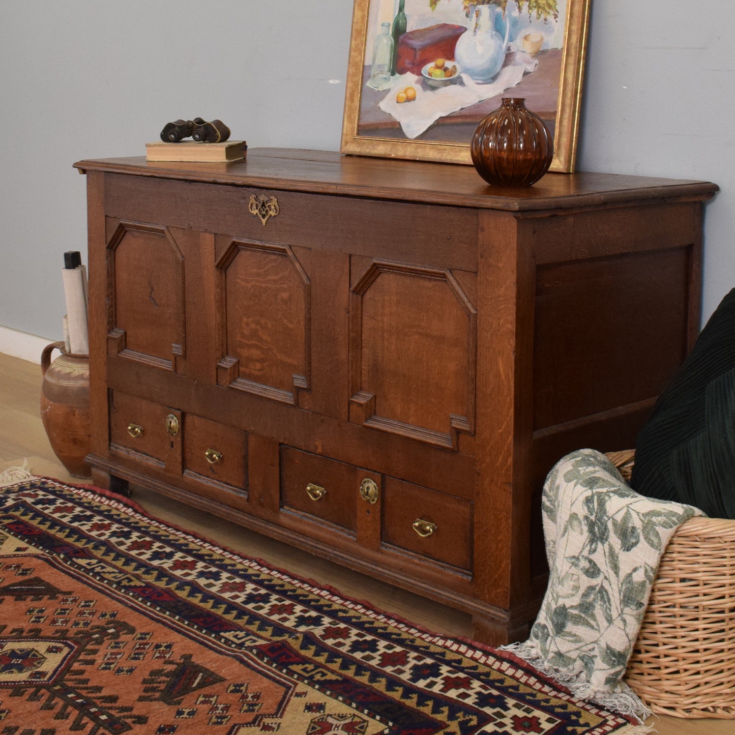 Antique Oak Mule Chest
