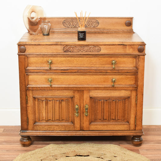 Linenfold Oak Cabinet