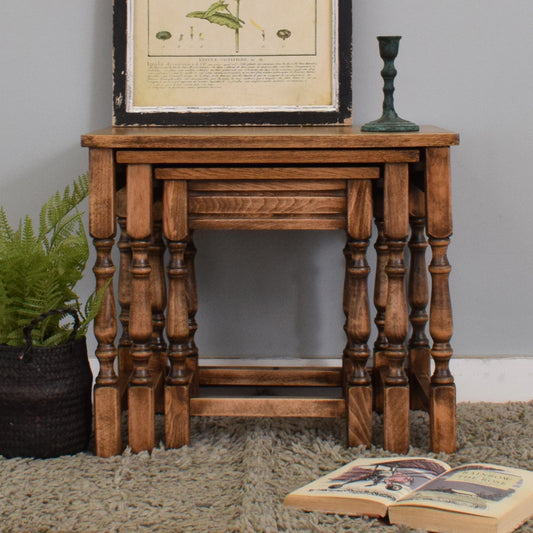 Refinished Oak Nest of Tables