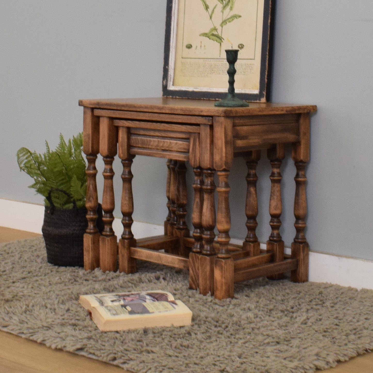 Refinished Oak Nest of Tables