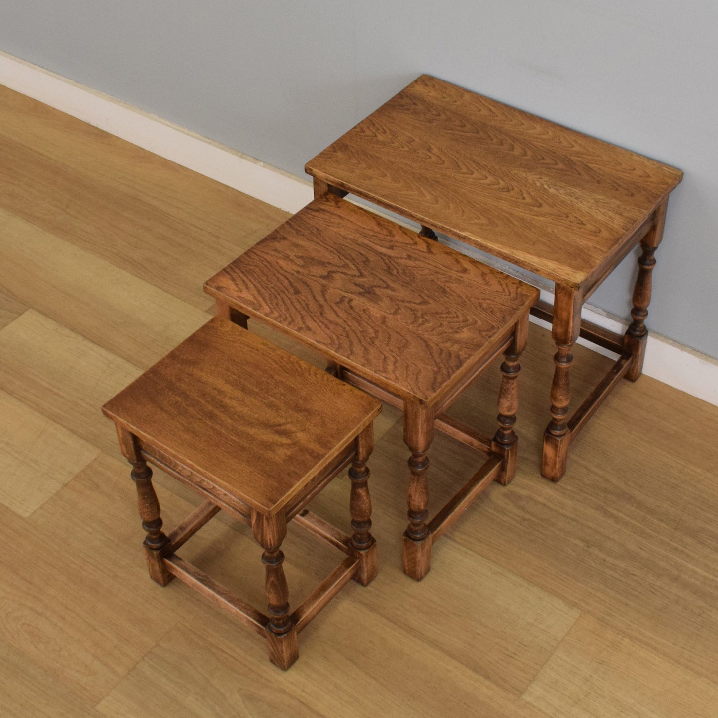 Refinished Oak Nest of Tables