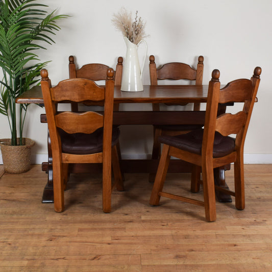 Restored Oak Table & 4