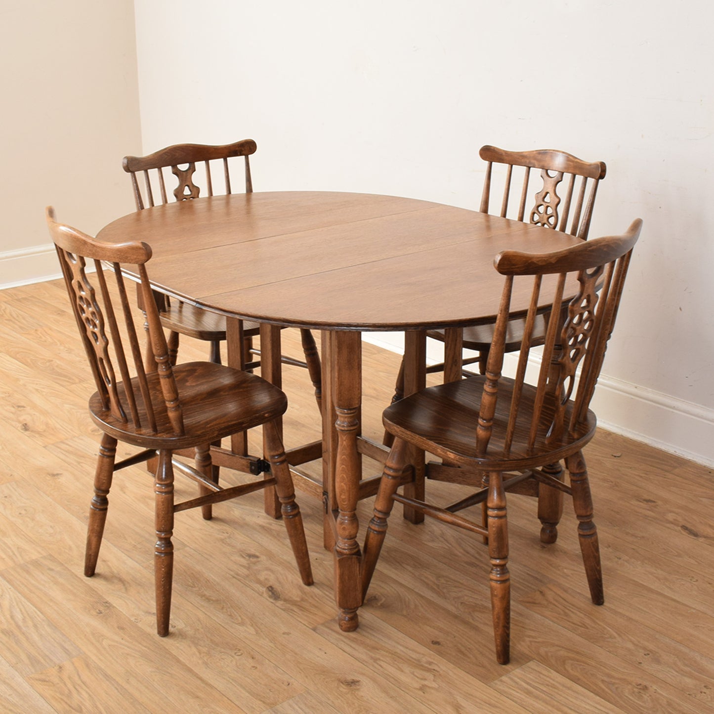 Oak Table And Four Chairs