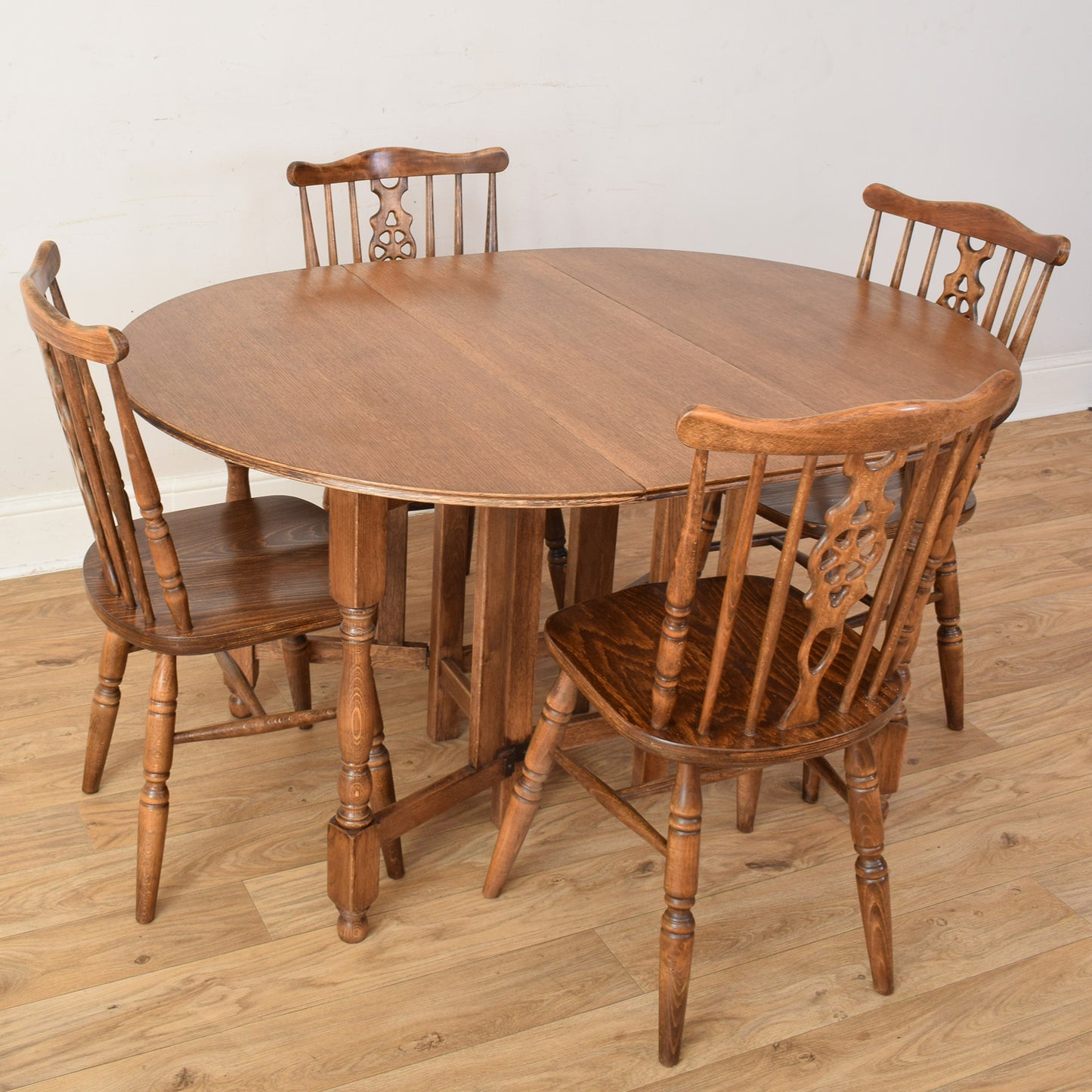 Oak Table And Four Chairs