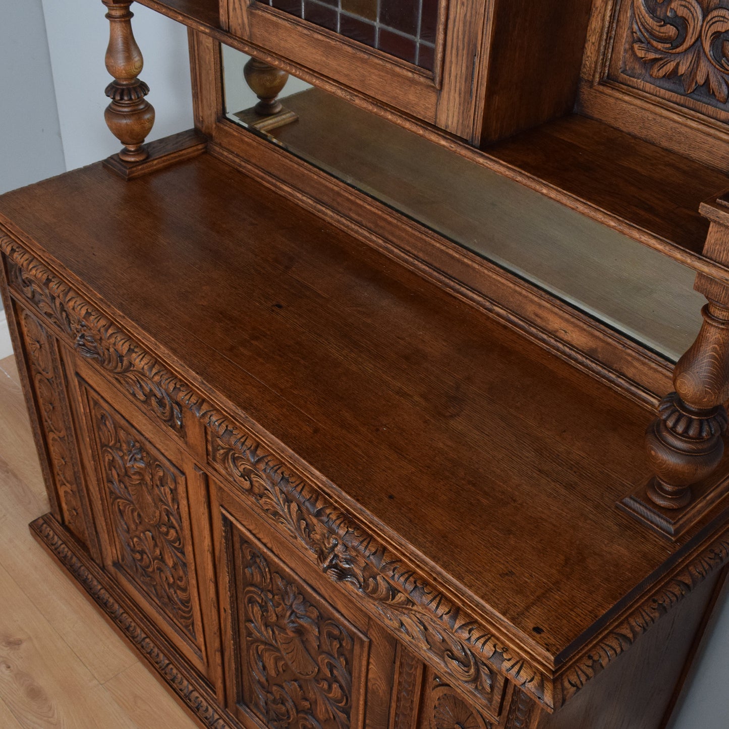 Antique Carved Green-Man Oak Dresser