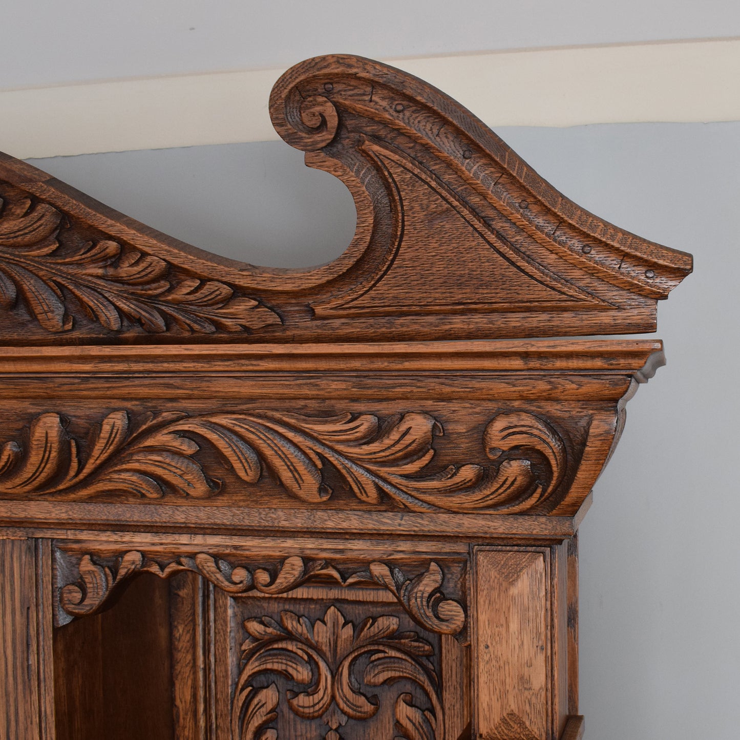 Antique Carved Green-Man Oak Dresser