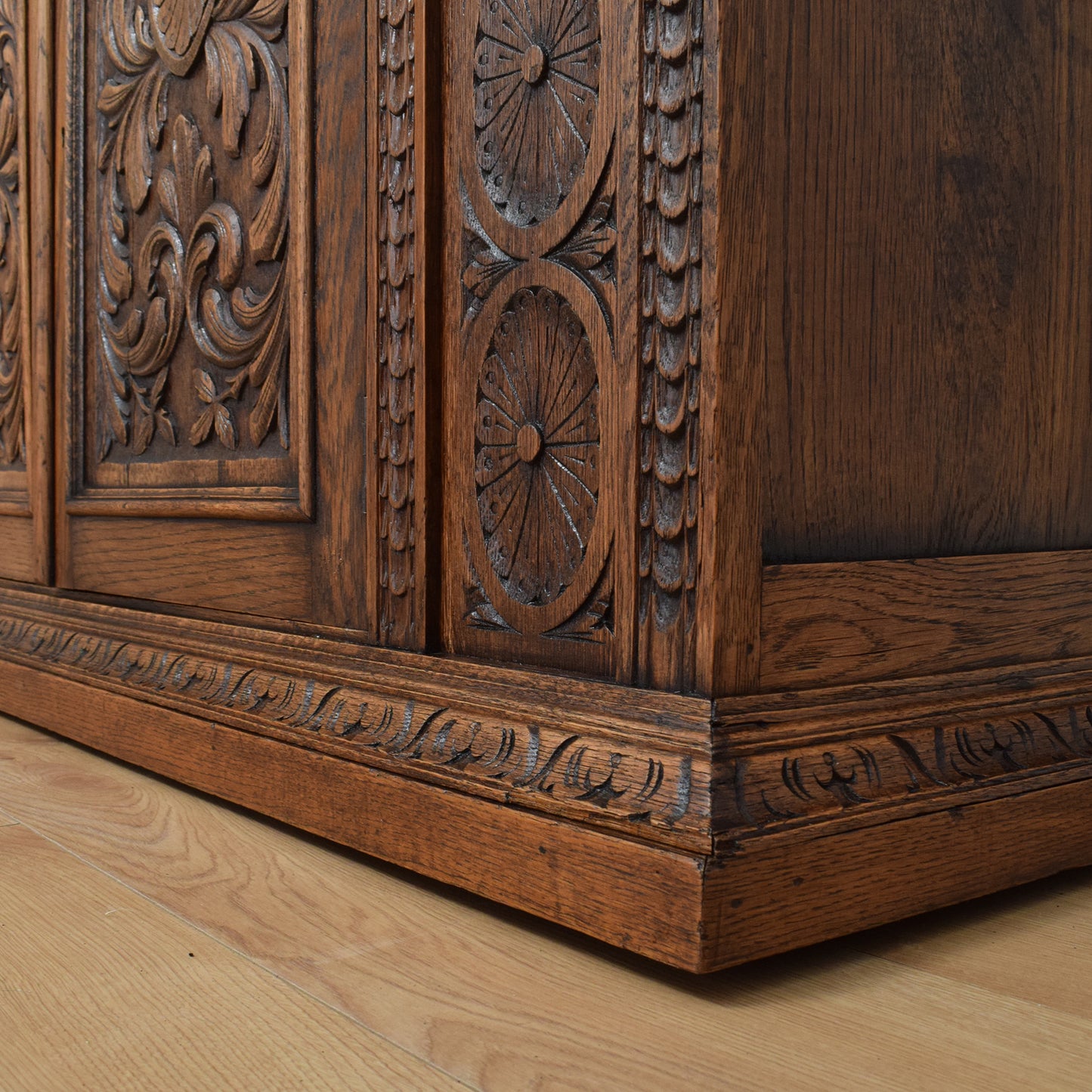 Antique Carved Green-Man Oak Dresser