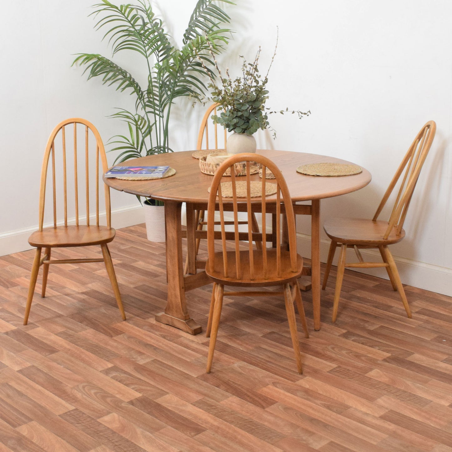 Ercol Drop Leaf Table and Four Chairs