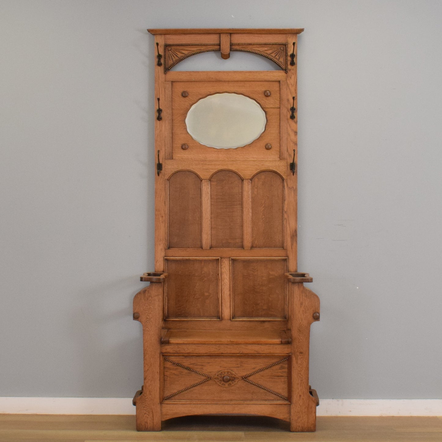 Refinished Oak Hall Stand