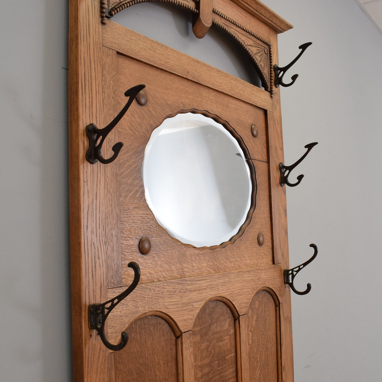 Refinished Oak Hall Stand