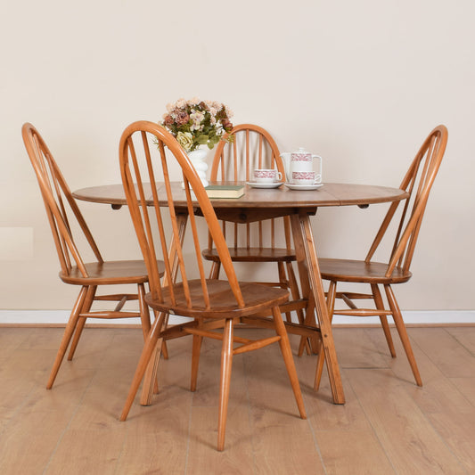 Ercol Dropleaf Dining Table with Four Chairs