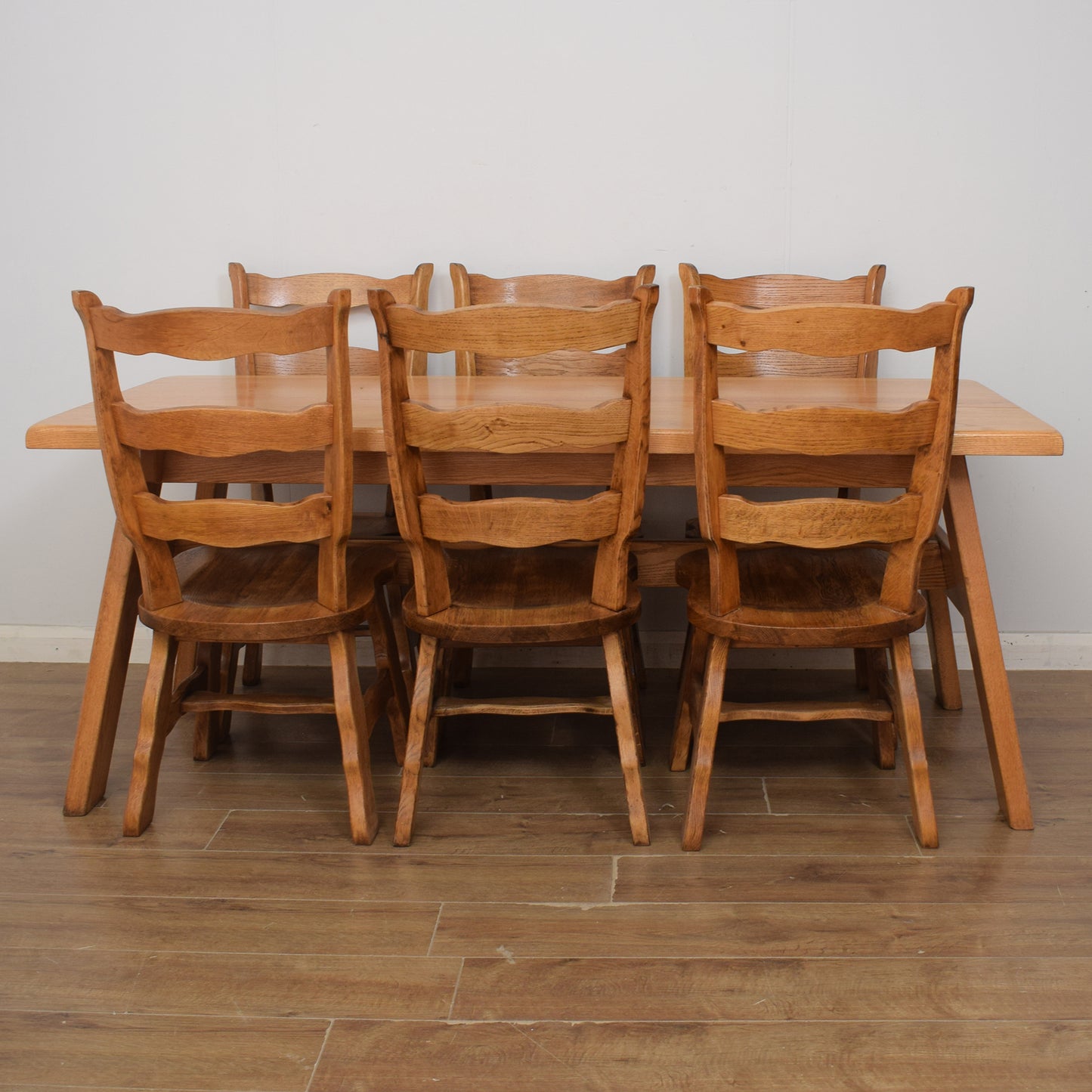 Solid Oak Table and Six Chairs