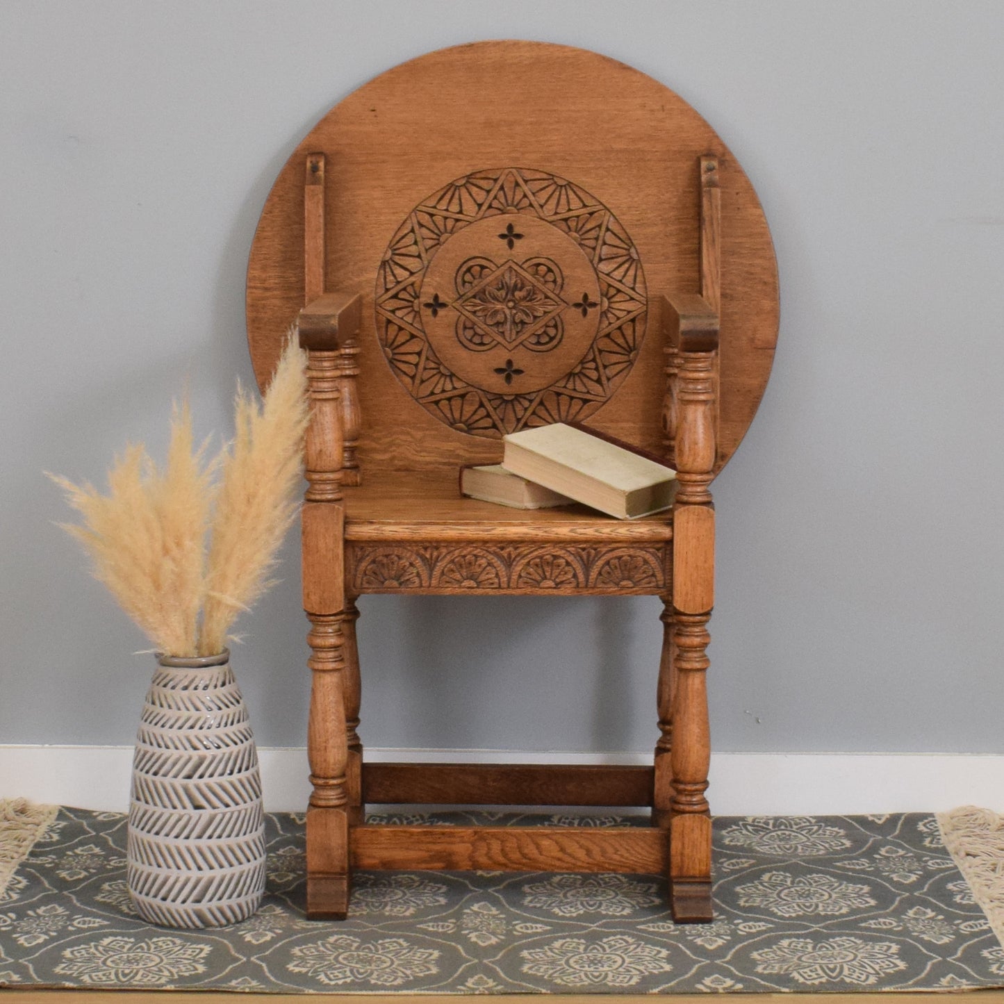 Vintage Oak Monks Bench