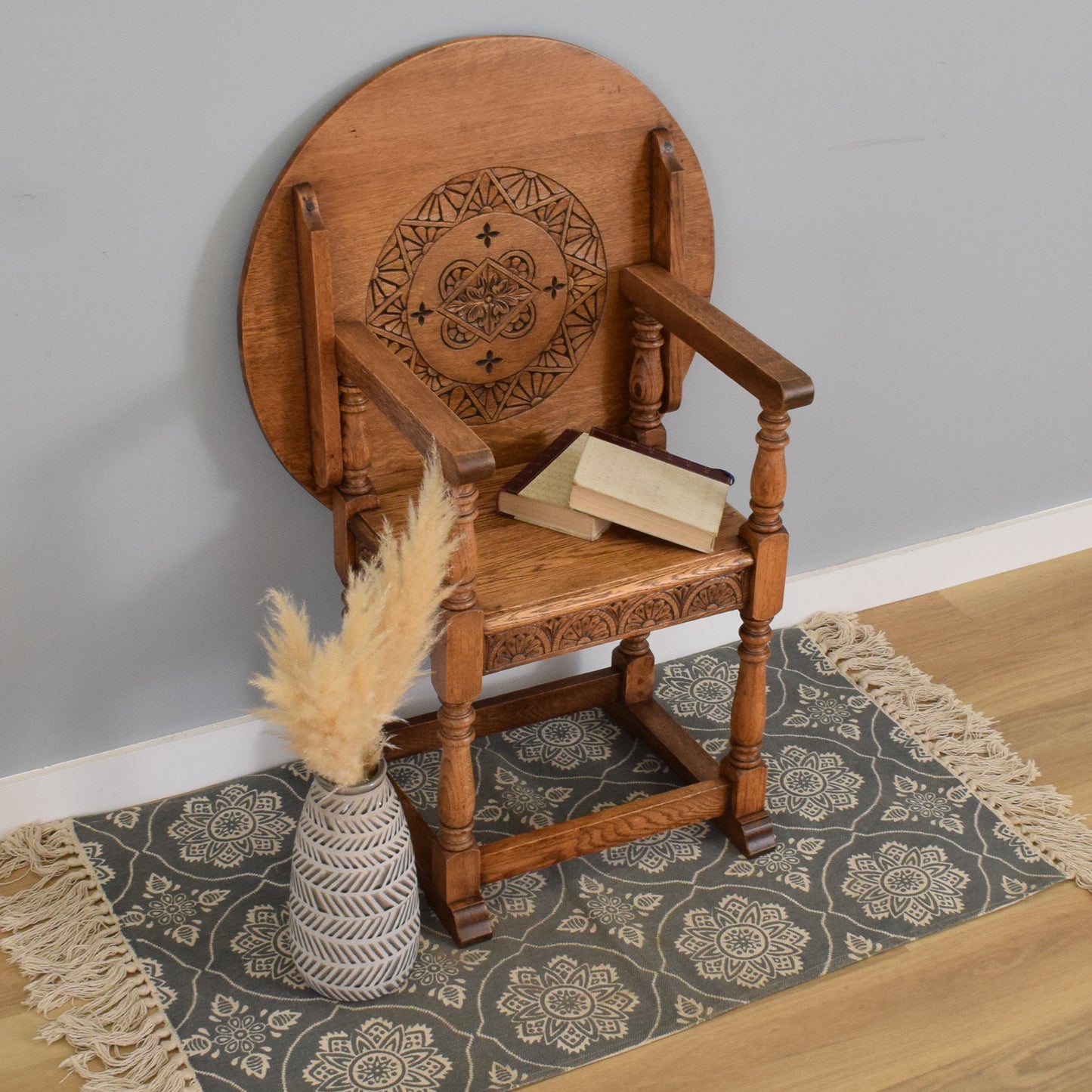 Vintage Oak Monks Bench