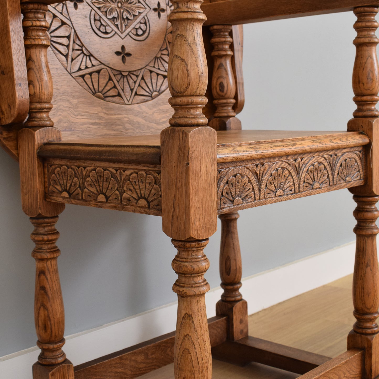 Vintage Oak Monks Bench