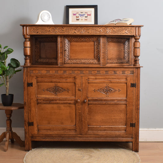 Large Solid Oak Court Cabinet