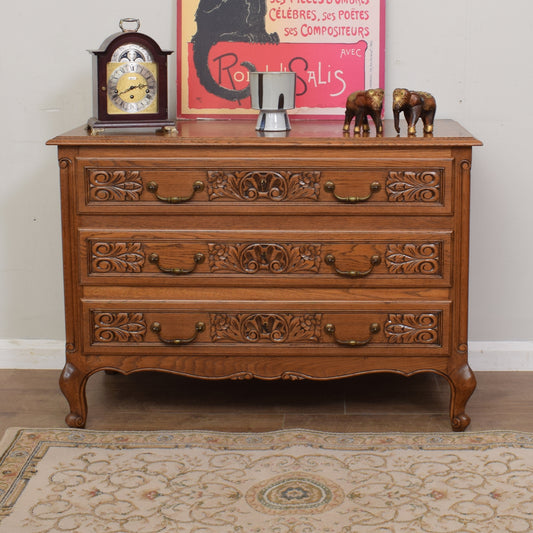 Restored Oak French Chest Of Drawers