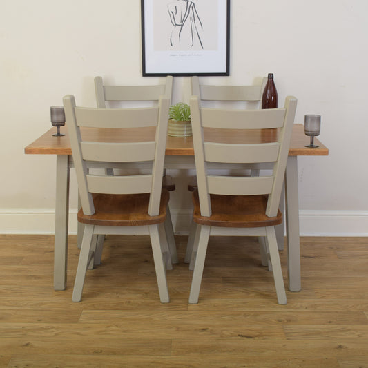 Painted Table And Four Chairs