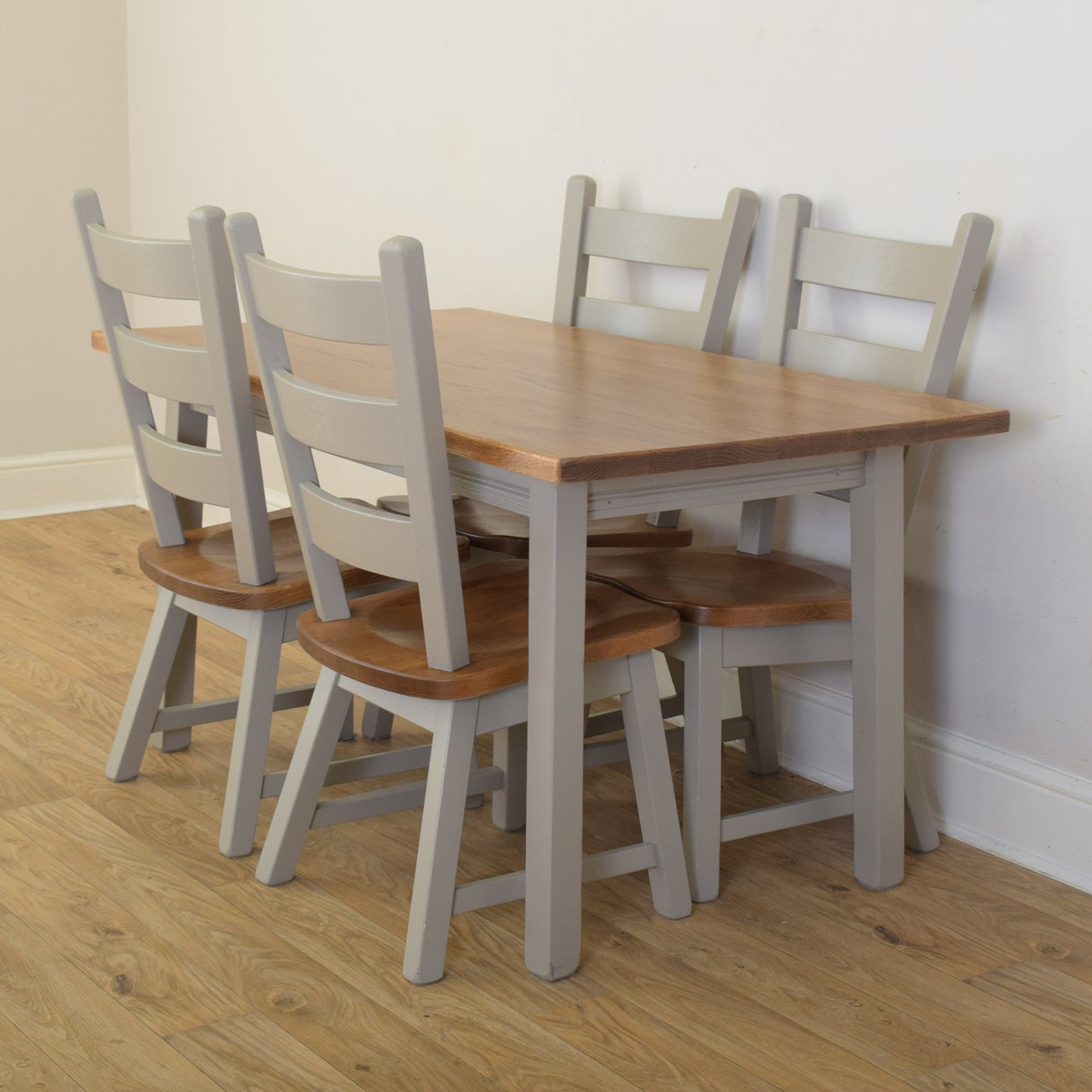 Painted Table And Four Chairs