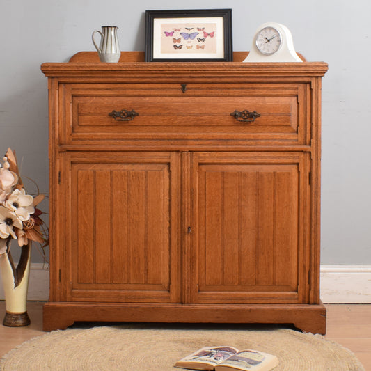 Solid Oak Secretaire Cabinet