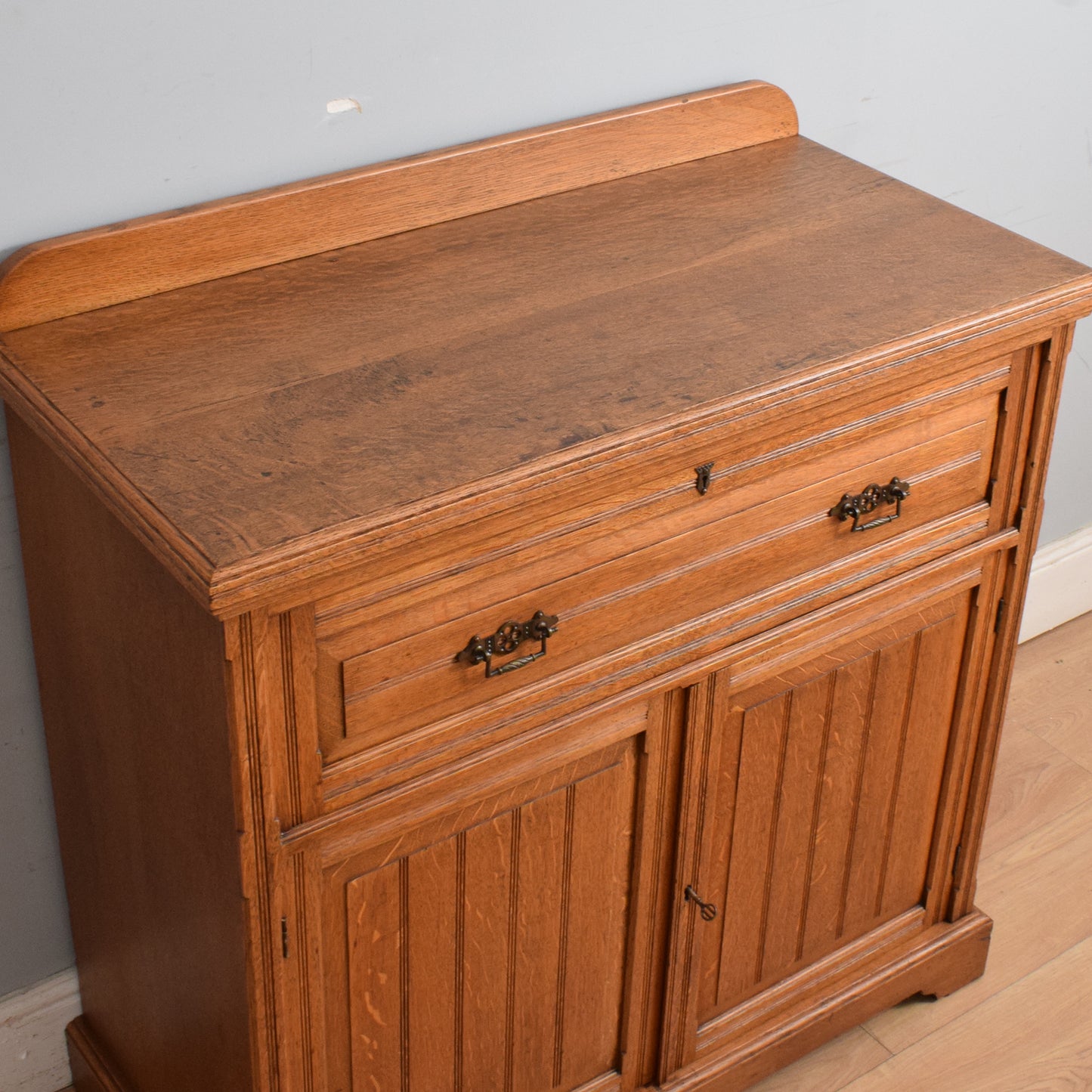 Solid Oak Secretaire Cabinet