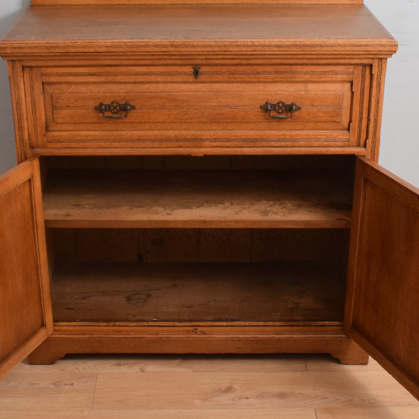 Solid Oak Secretaire Cabinet