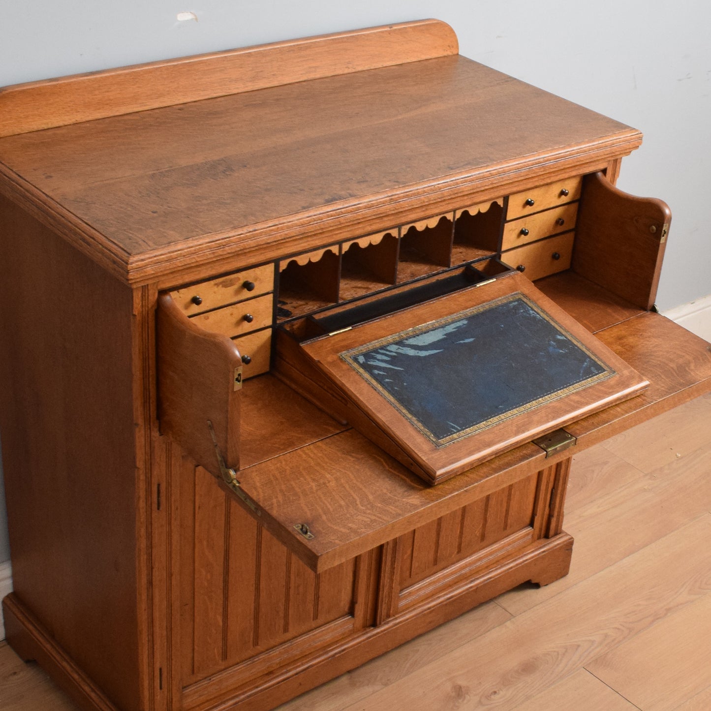 Solid Oak Secretaire Cabinet