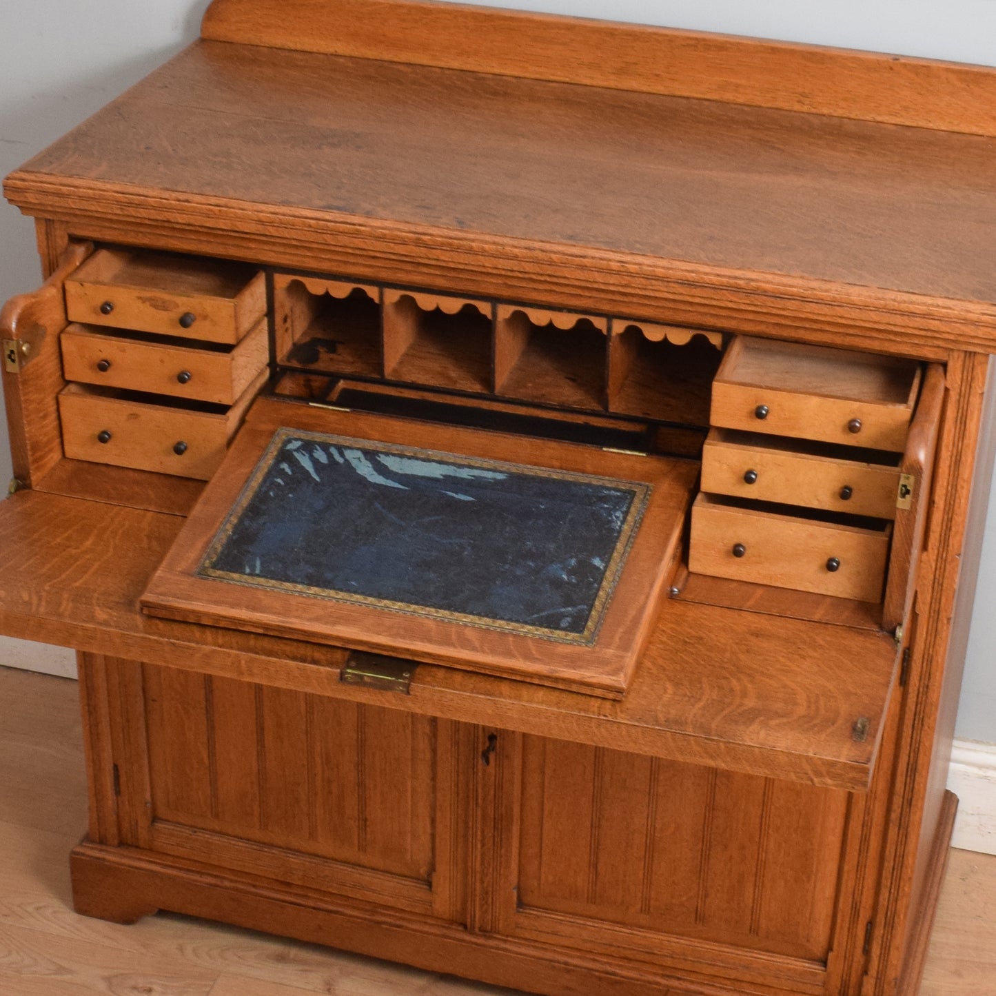 Solid Oak Secretaire Cabinet