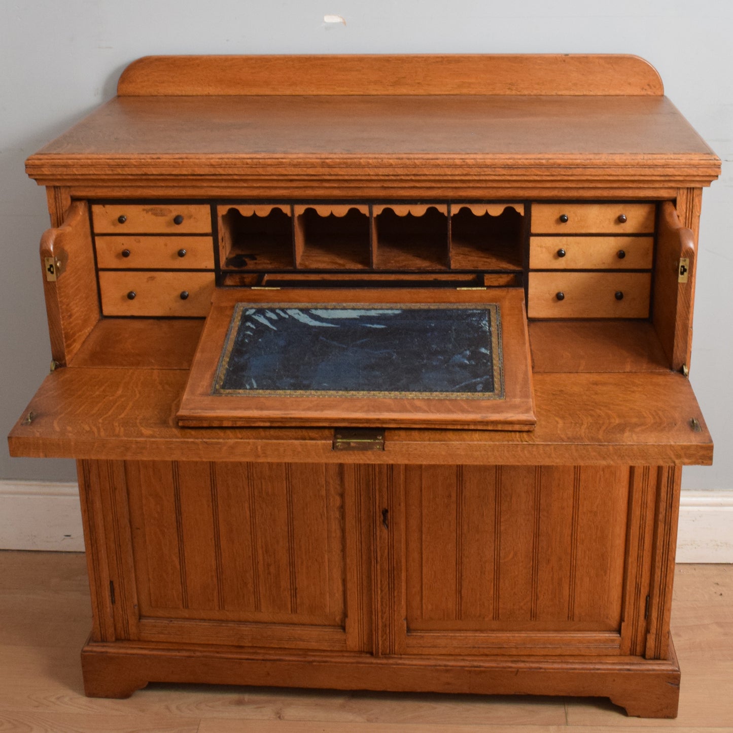 Solid Oak Secretaire Cabinet