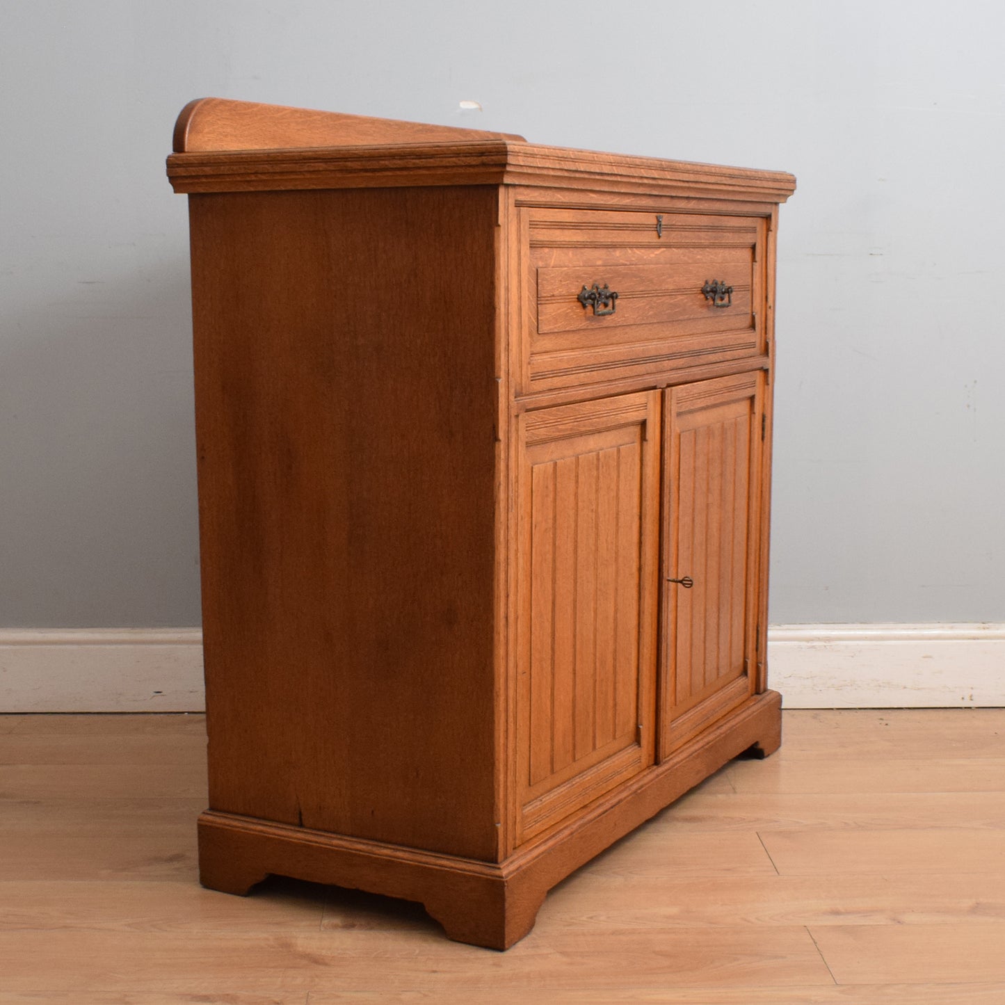 Solid Oak Secretaire Cabinet