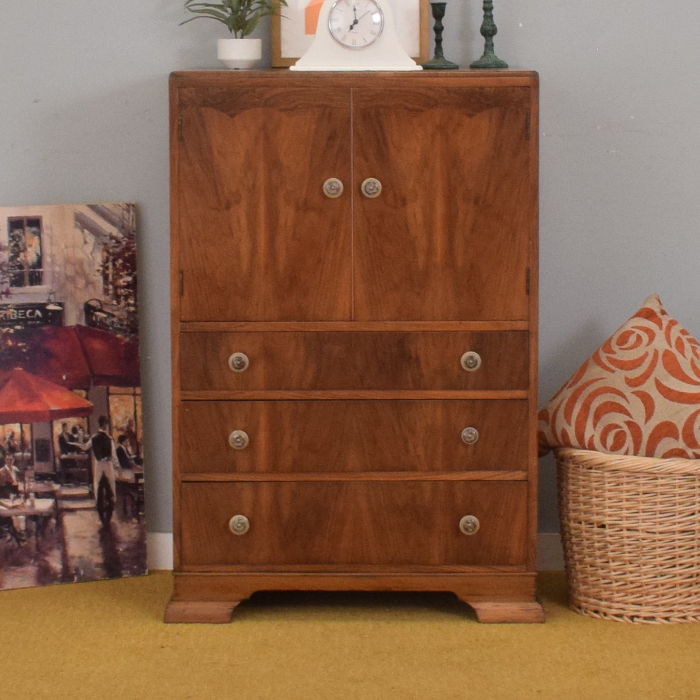 Walnut Veneer Tallboy