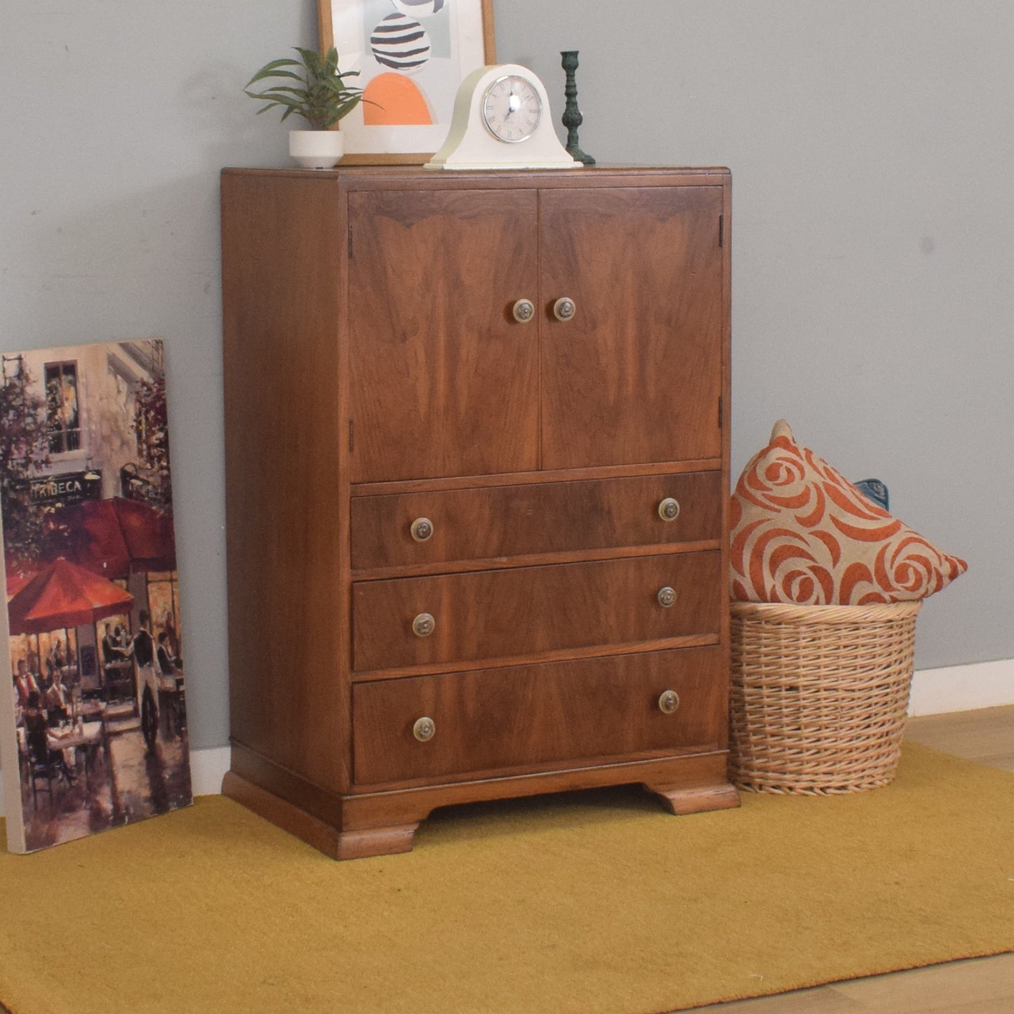 Walnut Veneer Tallboy