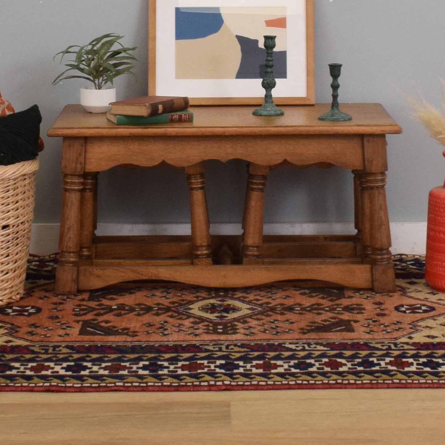 Oak Side-by-Side Nest of Tables