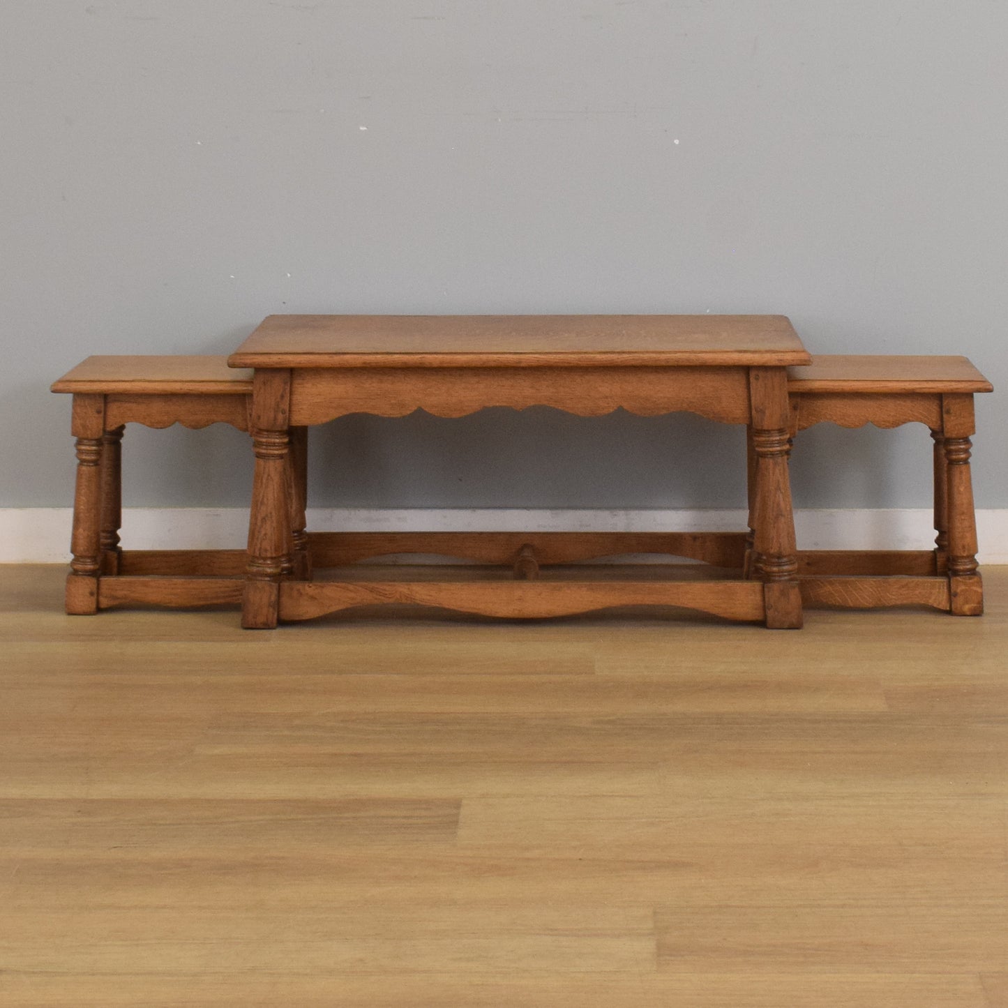 Oak Side-by-Side Nest of Tables