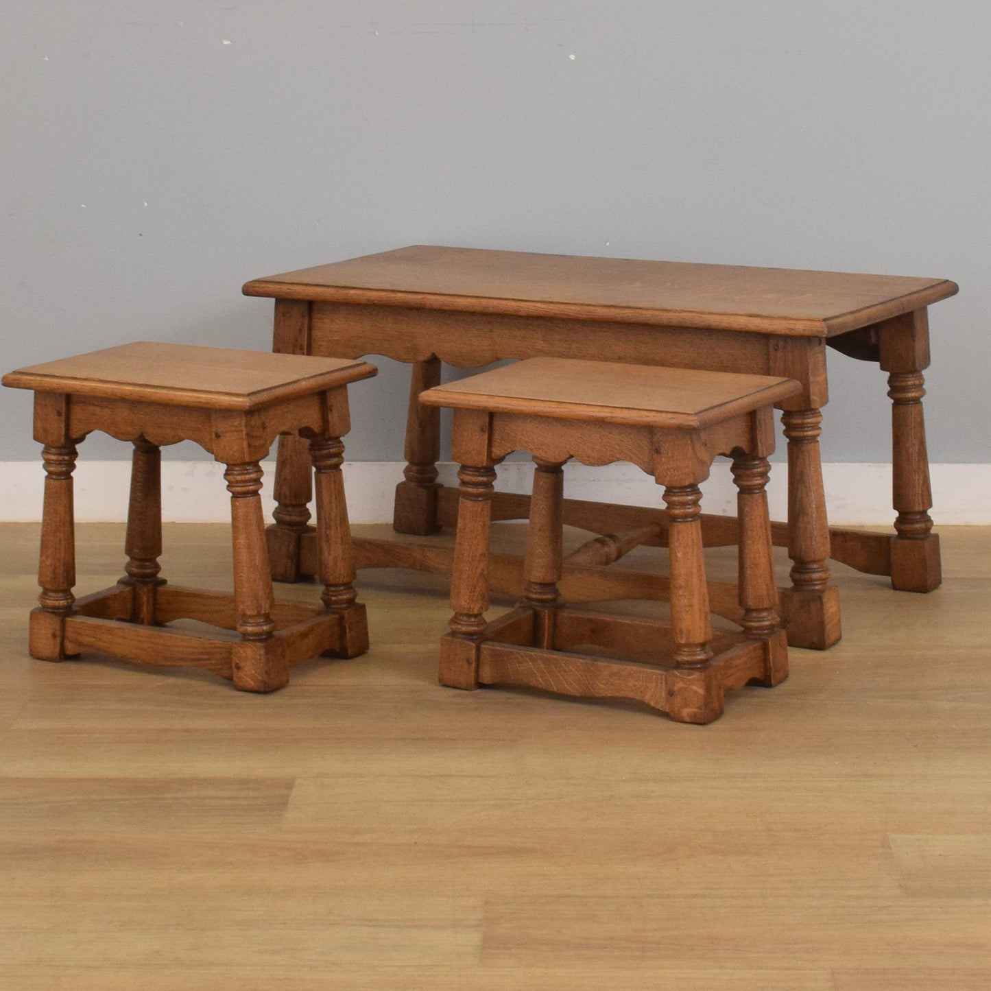 Oak Side-by-Side Nest of Tables