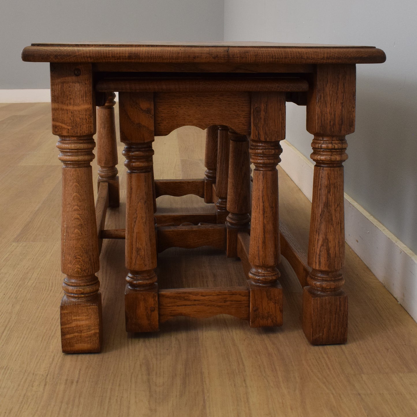 Oak Side-by-Side Nest of Tables
