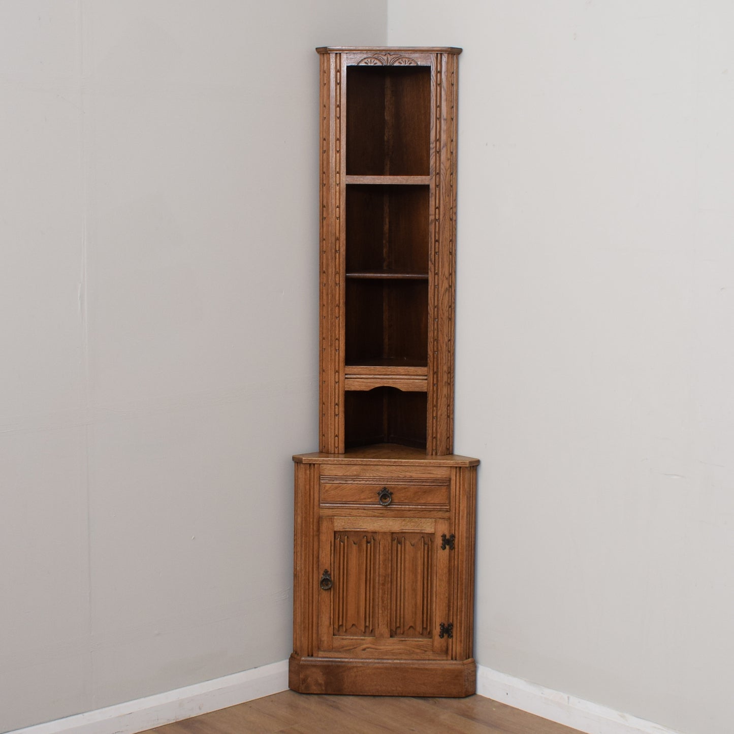 Restored Oak Slim Corner Unit