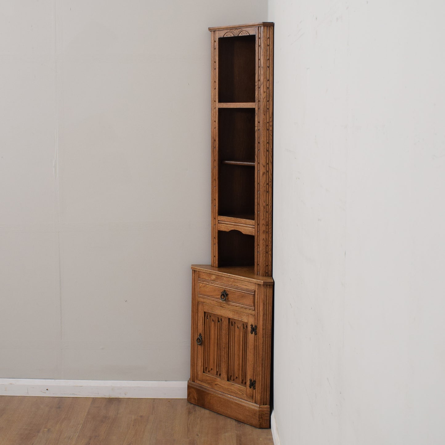 Restored Oak Slim Corner Unit