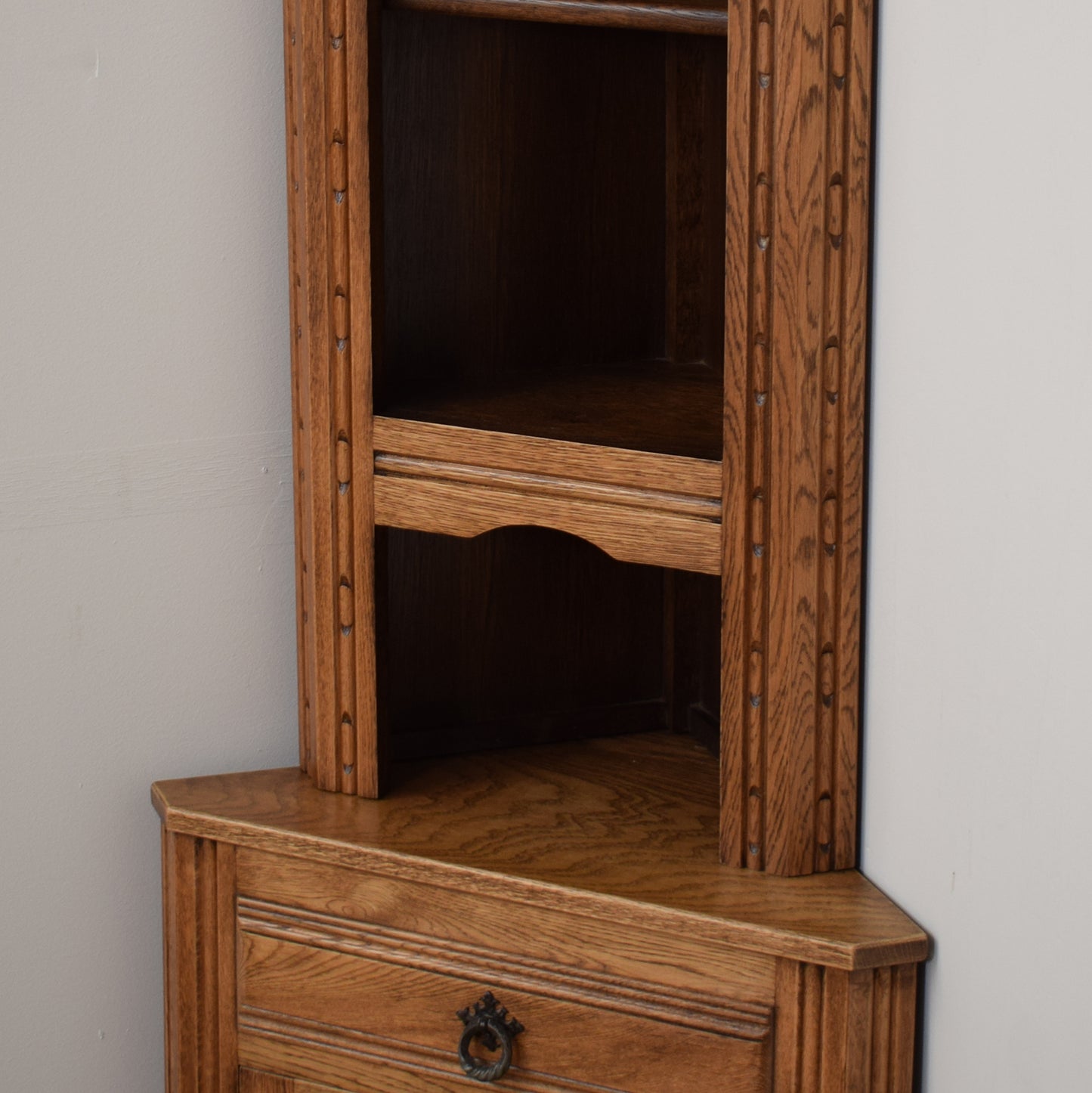 Restored Oak Slim Corner Unit