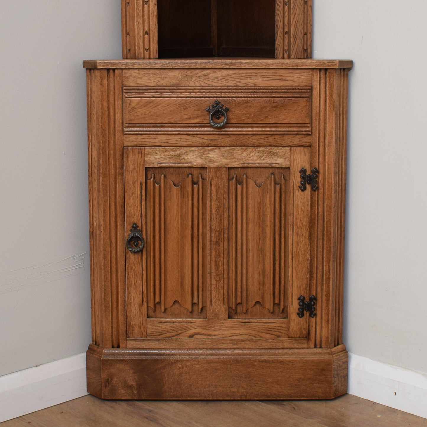 Restored Oak Slim Corner Unit